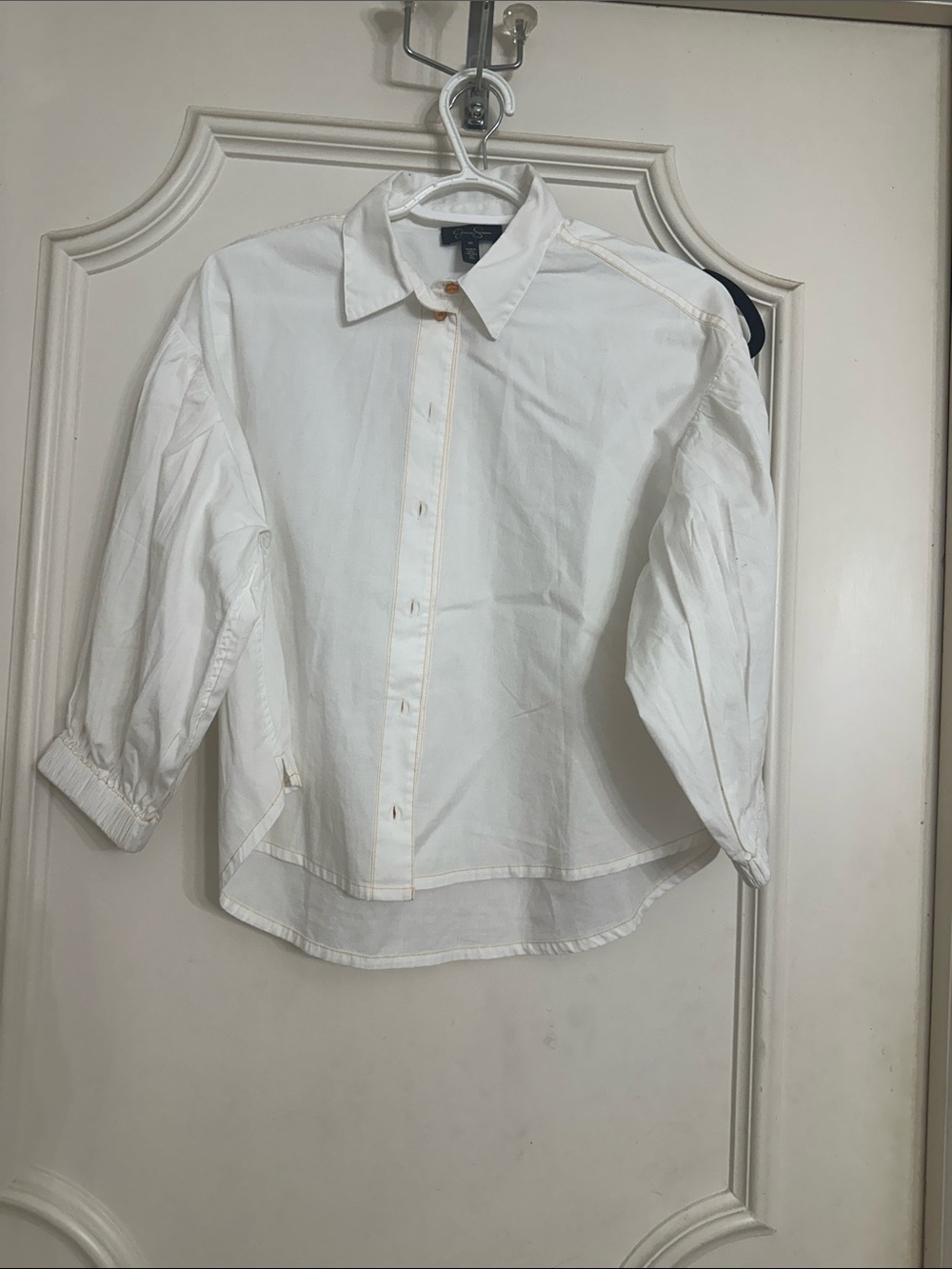 Jessica Simpson White Casual Button-Down Shirt